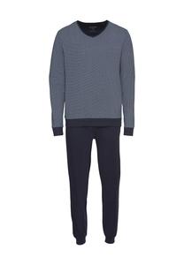 Мужская пижама с V-образным вырезом и минимальным принтом Dunmore, цвет Marine