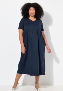 Платье Ulla Popken ZIP FRONT SHORT SLEEVE SWING EMPIRE, Marine/Dark Blue