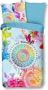 Постельное белье Hip Renforcé - Sophia - Разноцветные мандалы, синий 155 x 220 см Разноцветные мандалы, синий фон HIP
