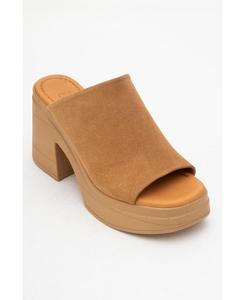 Кожаные мюли на платформе Nola (женские) Forever & Always Shoes, Cognac brown suede leather