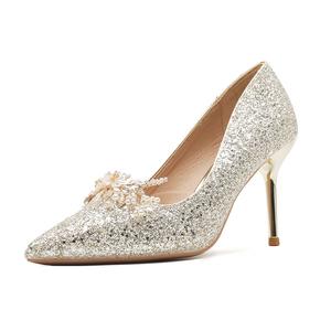 Женские туфли на тонком каблуке и высоком каблуке Lanza, Gold