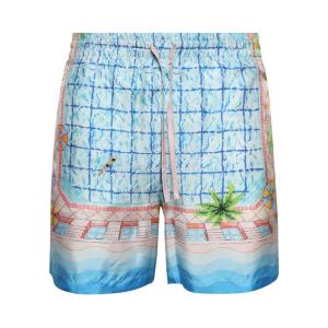 Шорты Casablanca Silk Shorts With Drawstrings, цвет Le Plongeon
