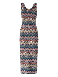 Платье миди без рукавов с зигзагом Missoni, синий