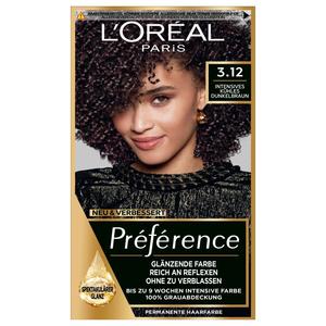 Краска для волос preference Loreal Paris, nr. 3.12 - intensives kühles dunkelbraun, количество 1 шт.