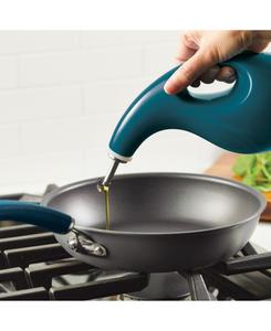 Набор из 2 керамических бутылок-дозаторов для оливкового масла первого отжима и уксуса Rachael Ray, Teal