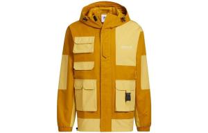 Мужская контрастная куртка Clover с капюшоном и несколькими карманами, желтая Adidas Originals, желтый