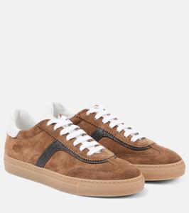 Кроссовки из замши с декором Brunello Cucinelli, Sesamo