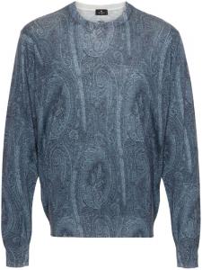 ETRO свитер с узором пейсли, синий