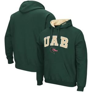 Мужской зеленый пуловер с капюшоном UAB Blazers Arch и Logo Colosseum