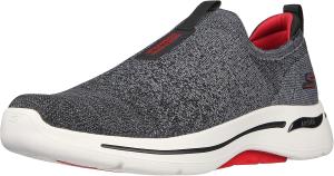 Мужские кроссовки Skechers GoWalk Arch Fit Stretch Fit слипоны для спорта и повседневной носки, черный/красный