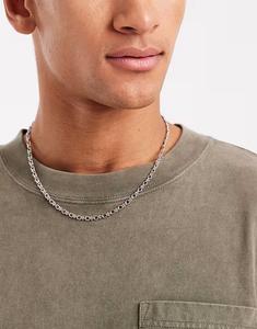 Овальное цепочное ожерелье с шариками, серебряное Asos Design