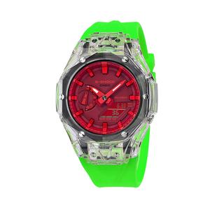 Часы Casio G-Shock Analog-Digital 2100 Series, арт. GA-2100-4A, зеленый/прозрачный/красный