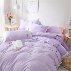 YUSIWOAL Комплект постельного белья из стираного хлопка с ромашками