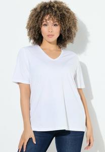 Футболка Ulla Popken V-AUSSCHNITT HALBARM, Snow White/White
