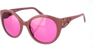 Солнцезащитные очки SK0174-5772S - поляризованные модные солнцезащитные очки Swarovski, блестящие, розовые/бордовые, женские SK0174-5772S, Pink