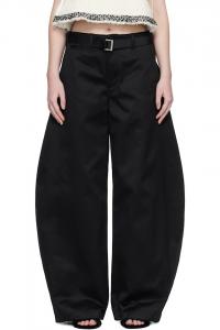 Хлопковые брюки чинос Sacai, черный