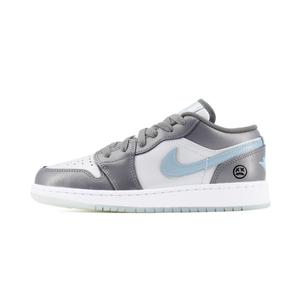 Jordan Air 1 Slip Resistant Low top детские баскетбольные кроссовки Silver для подростков