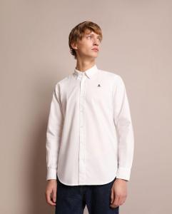 Однотонная классическая мужская рубашка белого цвета Scalpers, белый