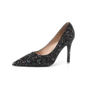 QITUMAUL Стройные каблуки на высоком каблуке женские черные, цвет Black[Heel Height 9.5cm]