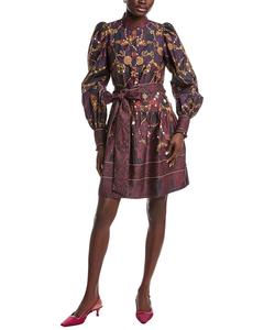 Платье-рубашка мини с принтом Marchesa Notte Marchesa Notte, фиолетовый