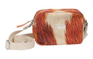 Боковая сумка из брезента и коровьей кожи Stussy, коричневый