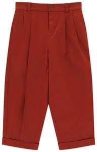 Брюки Gucci с плиссировкой и зауженными штанинами, коричневые