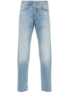 Зауженные джинсы с эффектом потертости Eleventy, синий