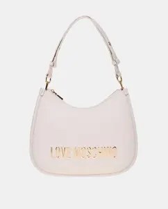 Кремовая сумка через плечо с регулируемой съемной ручкой и застежкой-молнией Love Moschino, светло-бежевый
