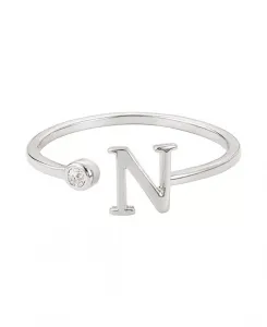 Серебряное регулируемое кольцо с фианитами Adornia, silver-n