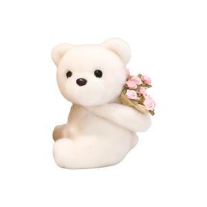 Креативный милый плюшевый подвесной медвежонок с букетом высота 14см X3COMMUNE