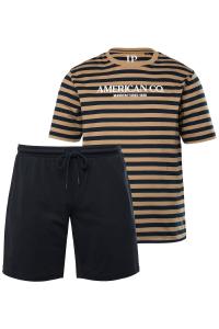 Короткая пижама JP1880, коричневый/черный