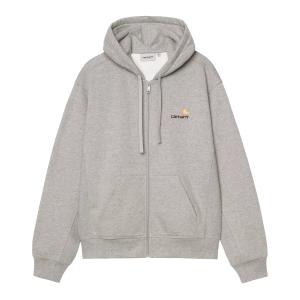 Carhartt WIP Толстовка с капюшоном на молнии 'American Script' в сером цвете