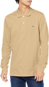 Мужская поло-рубашка с длинным рукавом Lacoste L1312DL оригинального кроя, бежевый