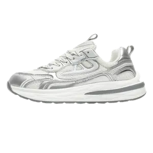 Амортизирующие, износостойкие, дышащие, низкие, массивные кроссовки унисекс Lin Feng, Silver