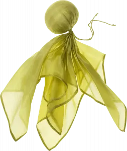 Кукла из шелка и хлопка зеленая ок. 28 х 28см 1 штука. ALANA