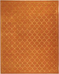 Ковер SAFAVIEH, 275 x 366 см, Tibetan Collection - , Rust, ручной работы, шелк и шерсть Trellis, идеально для помещений с высокой проходимостью в гостиной, спальне (TB455H)