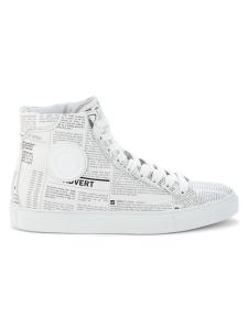 Высокие кожаные кроссовки с принтом Gazette John Galliano, белый