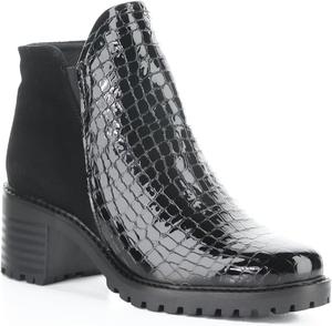 Ботинки Bos. & Co. Crocco с боковой молнией из замши/кроко - Inara, Black