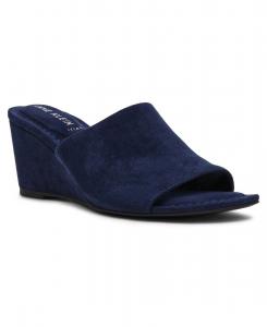 Женские сандалии на танкетке Charisma Anne Klein, Navy Suede