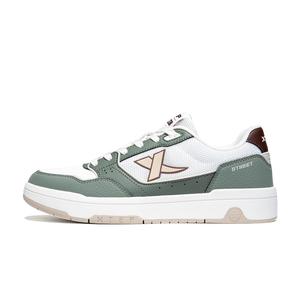 XTEP Быстросохнущие, износостойкие, дышащие низкие кроссовки для скейтбординга, мужские, парусно-белые с зеленовато-серым оттенком