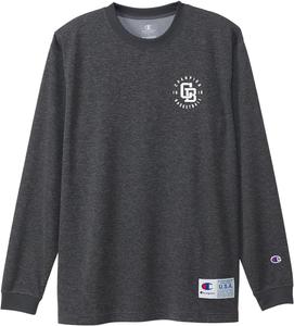 Мужская футболка с длинным рукавом Champion C3-YB443, круглый вырез, графический принт, баскетбольная тематика, вересково-черный