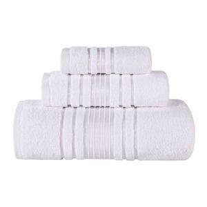 Набор элегантных однотонных хлопковых полотенец с цветочным принтом SUPERIOR Sadie Zero Twist, 3 предмета, белый