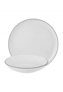 Столовый набор Лидо, 12 предметов, Ø 26 см, Ø 21 см Seltmann Weiden, weiß/ schwarz