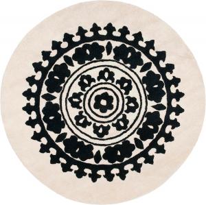 Ковер SAFAVIEH, 183 x 183 см, Soho Collection Ivory / Black SOH732G ручной работы из премиальной шерсти и вискозы