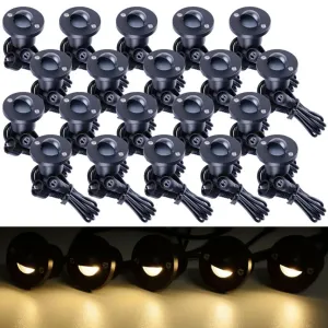 12 В светодиодный светильник теплого белого света для террасы, лестниц, лестниц, двора, патио, дорожек и ландшафта, комплект из 20 штук Yescom