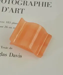 Широкая волнистая ацетатная заколка для волос 2 Goldy, цвет Orange
