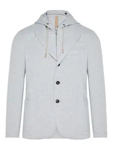 Куртка с капюшоном и тремя пуговицами Eleventy, серый