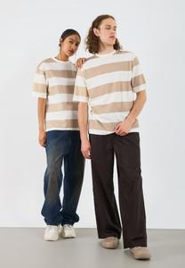 Футболка YOURTURN UNISEX OVERSIZED STRIPE, Sand/Off White/Sand