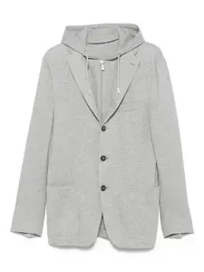 Однобортный пиджак с капюшоном Eleventy, серый