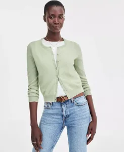 Женский кардиган с круглым вырезом из 100% кашемира Charter Club, зеленый